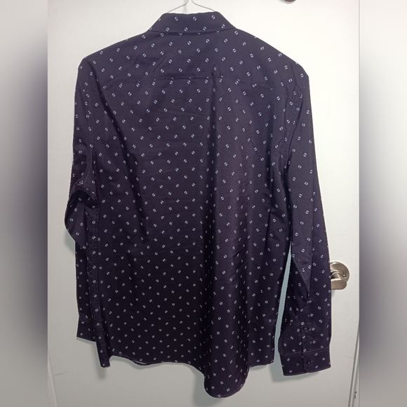Perry Ellis Mens Navy Blue button up dress shirt long sleeve size Large - Picture 3 of 8